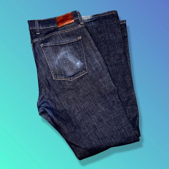 Mens Mott & Bow Straight Wooster Dark Wash Jeans Size - Picture 2 of 5